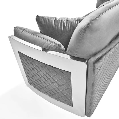 Adagio Silver Luxury Sofa Set in Gray