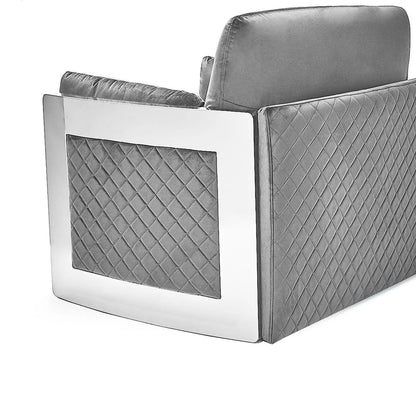 Adagio Silver Luxury Sofa Set in Gray