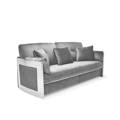 Adagio Silver Luxury Sofa Set in Gray