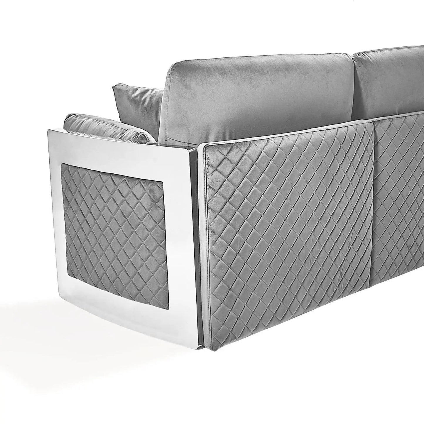 Adagio Silver Luxury Sofa Set in Gray