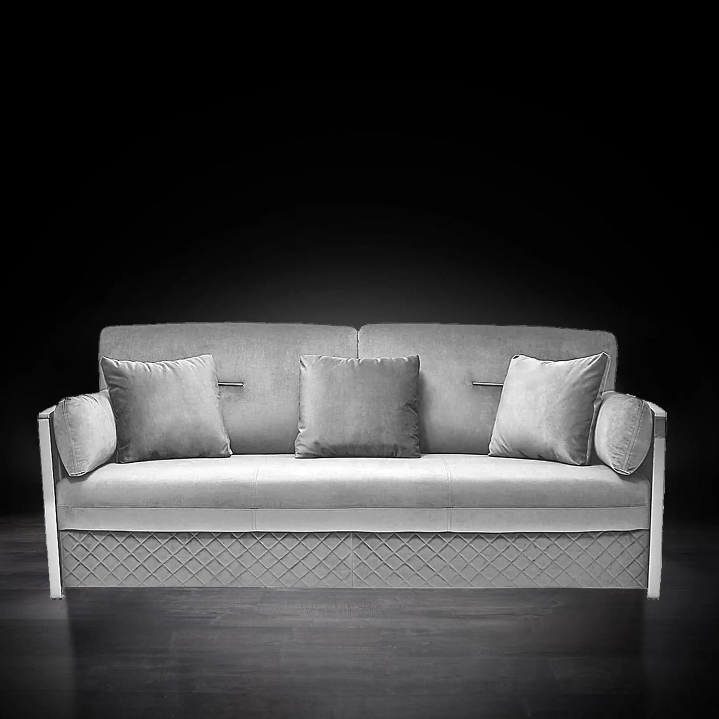 Adagio Silver Luxury Sofa Set in Gray