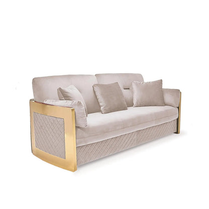Adagio Titanium Gold Luxury Sofa Set in Beige