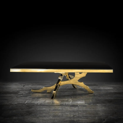 Albero Black Glass Top Rectangular Coffee Table – Sleek & Modern