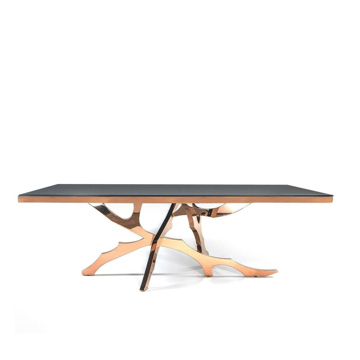 Albero Rose Gold Polished Stainless Steel Base Dining Table RG