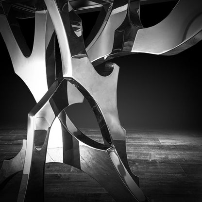 Albero Black Glass Dining Table