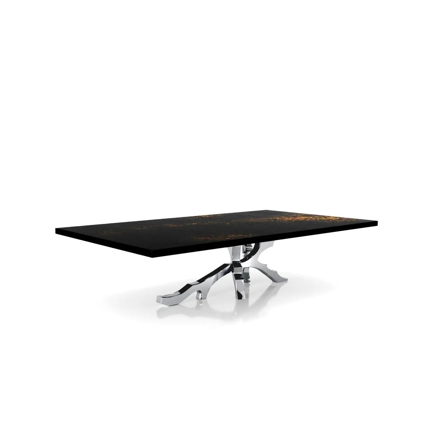 Albero Polished Stainless Steel Base Black Art Small Coffee Table