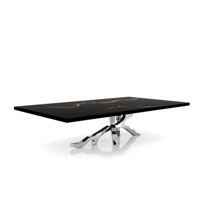 Albero Polished Stainless Steel Base Black Mountain Large Coffee Table