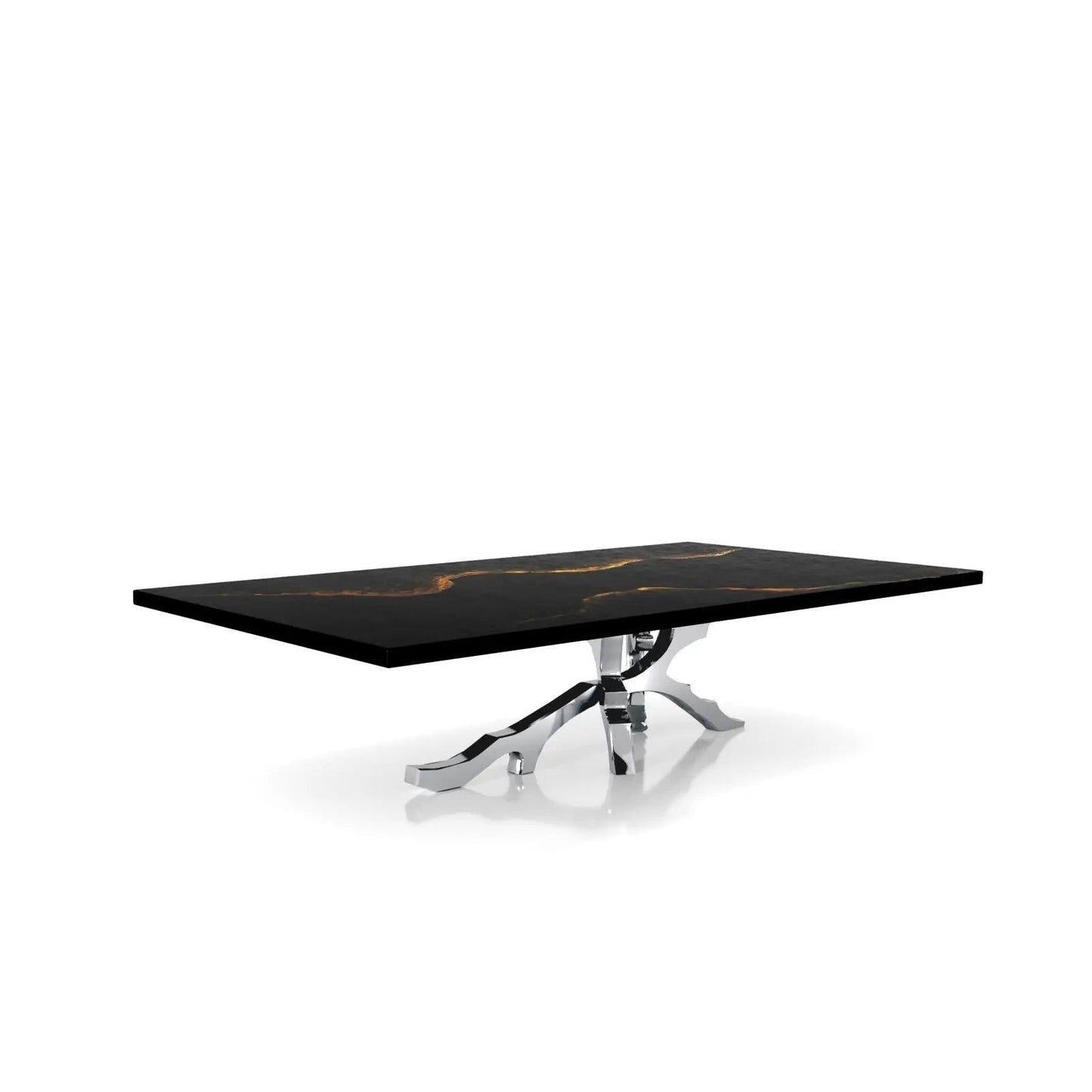 Albero Polished Stainless Steel Base Black Mountain Small Coffee Table