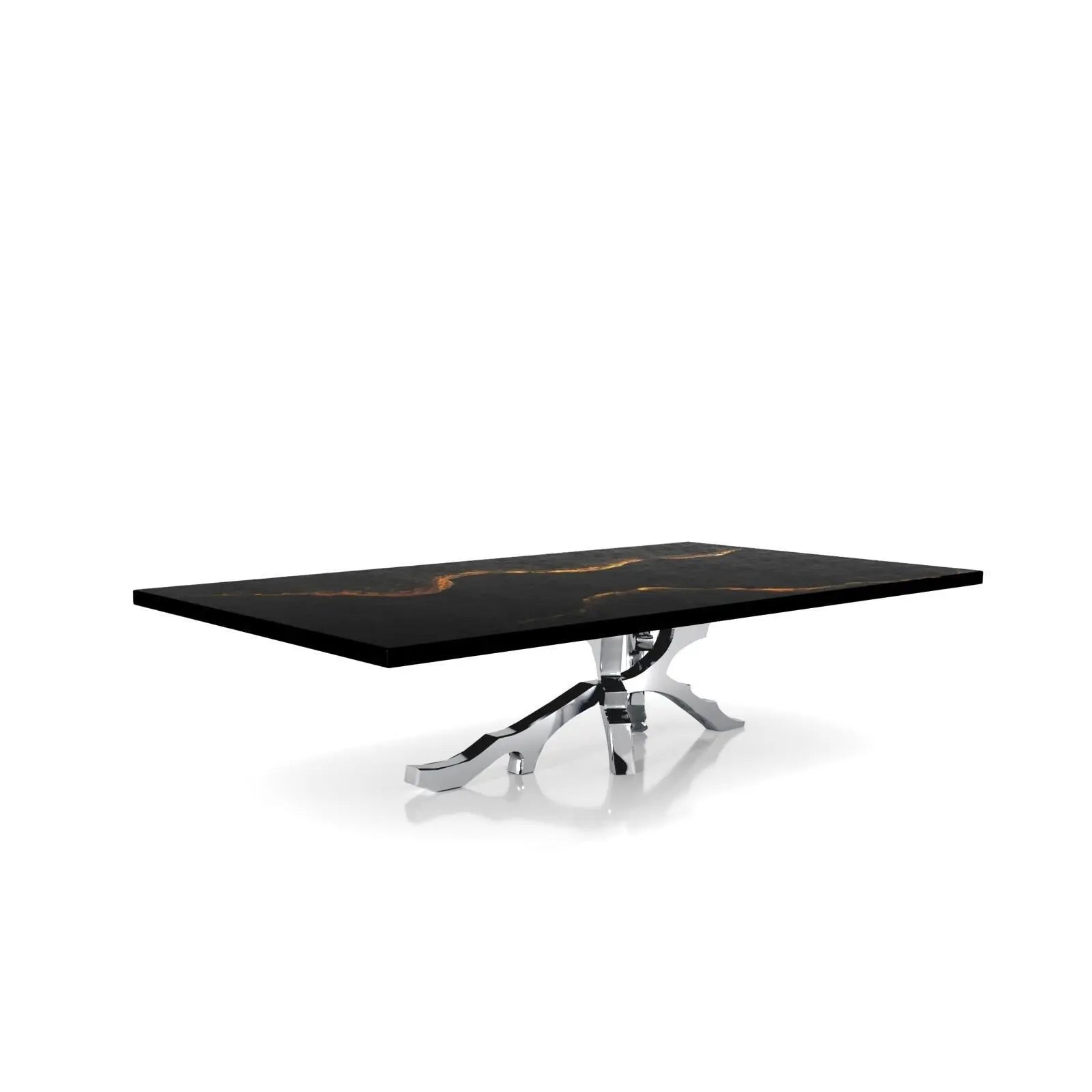 Albero Polished Stainless Steel Base Black Mountain Small Coffee Table