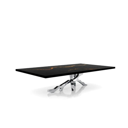Albero Polished Stainless Steel Base Black Mountain Small Coffee Table