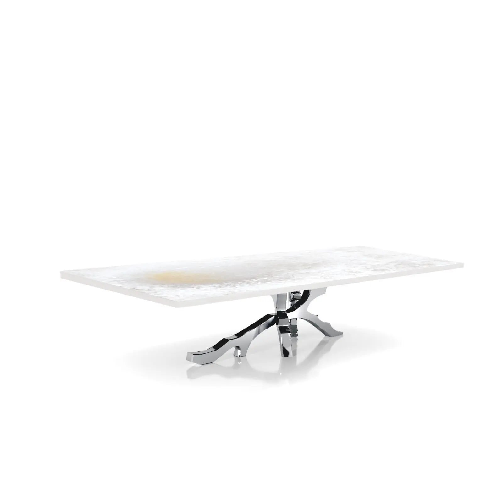 Albero Polished Stainless Steel Base White Art Small Coffee Table