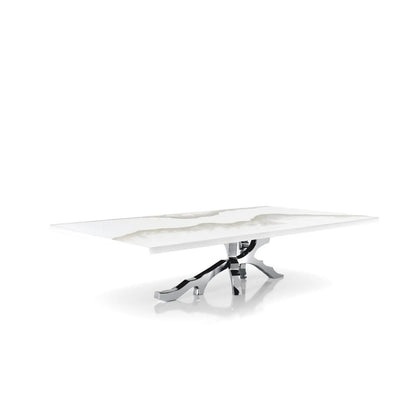 Albero Polished Stainless Steel Base White Mountain Small Coffee Table