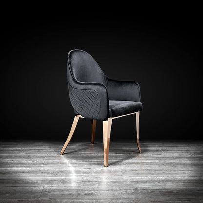 Alegra Rose Gold Elegant Dining Chair