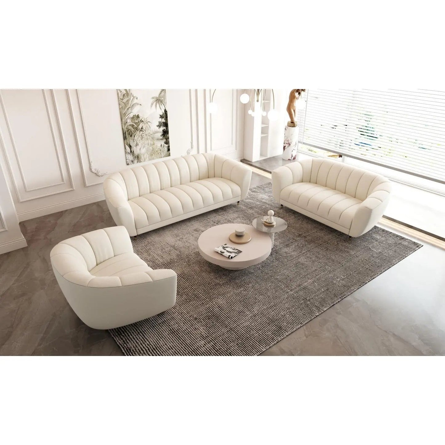 Alessandro Modern Sofa Set – White