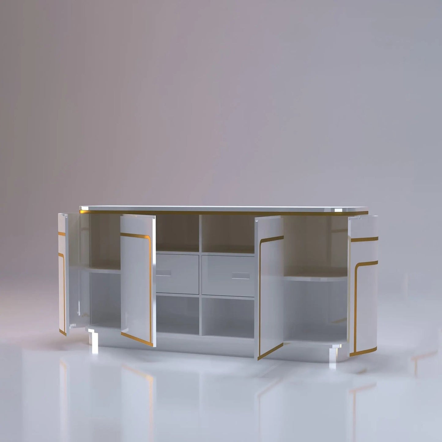 Alicia Contemporary Buffet in White