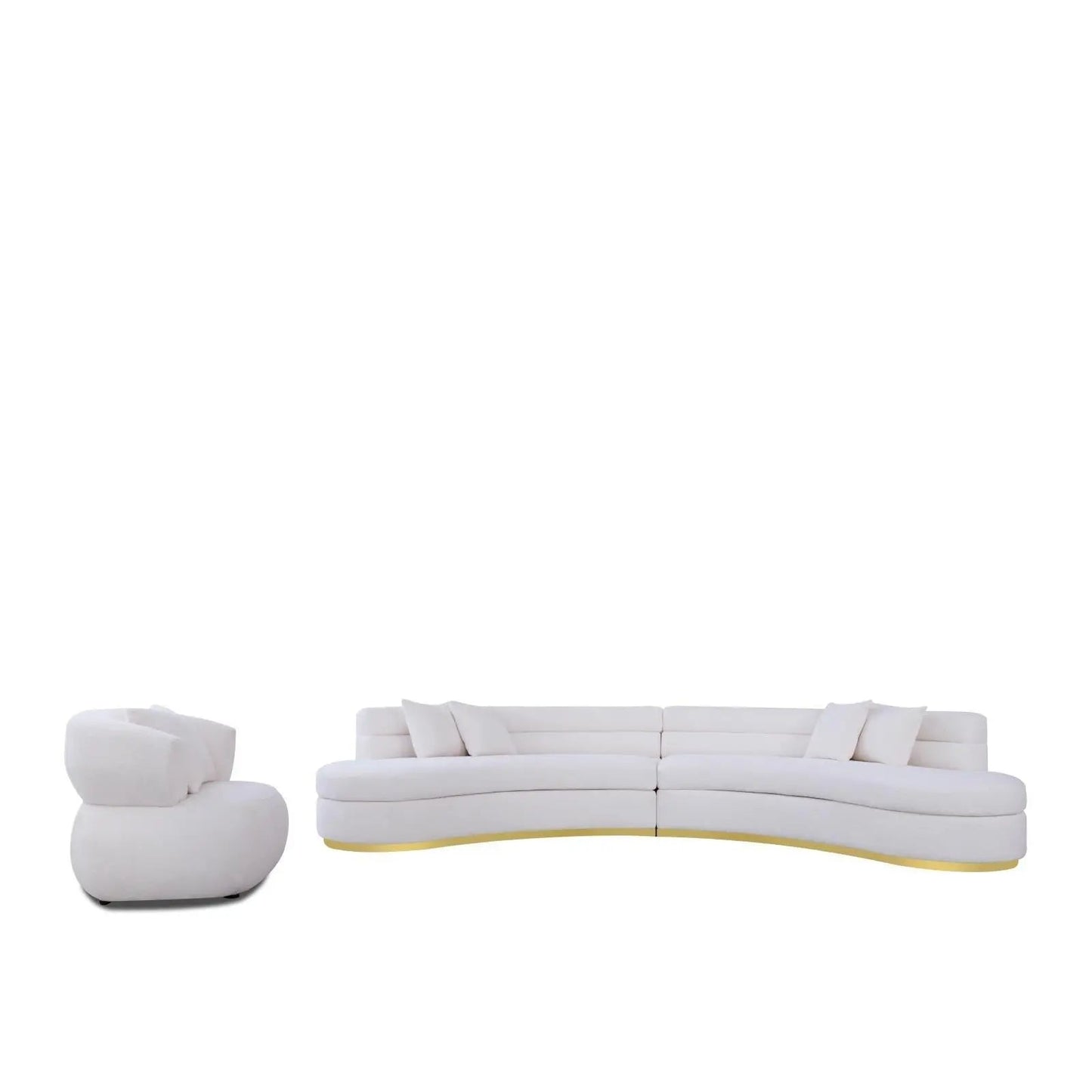 Ariella Sectional Sofa | Classic White Finish