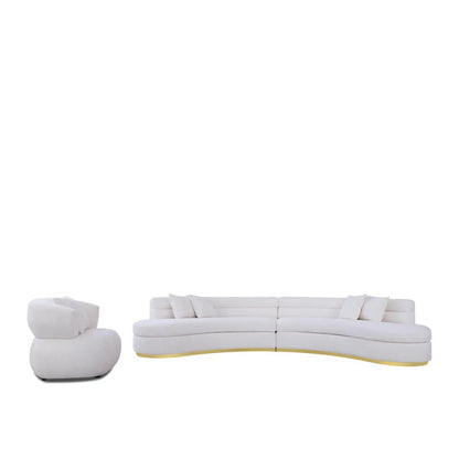 Ariella Sectional Sofa | Classic White Finish