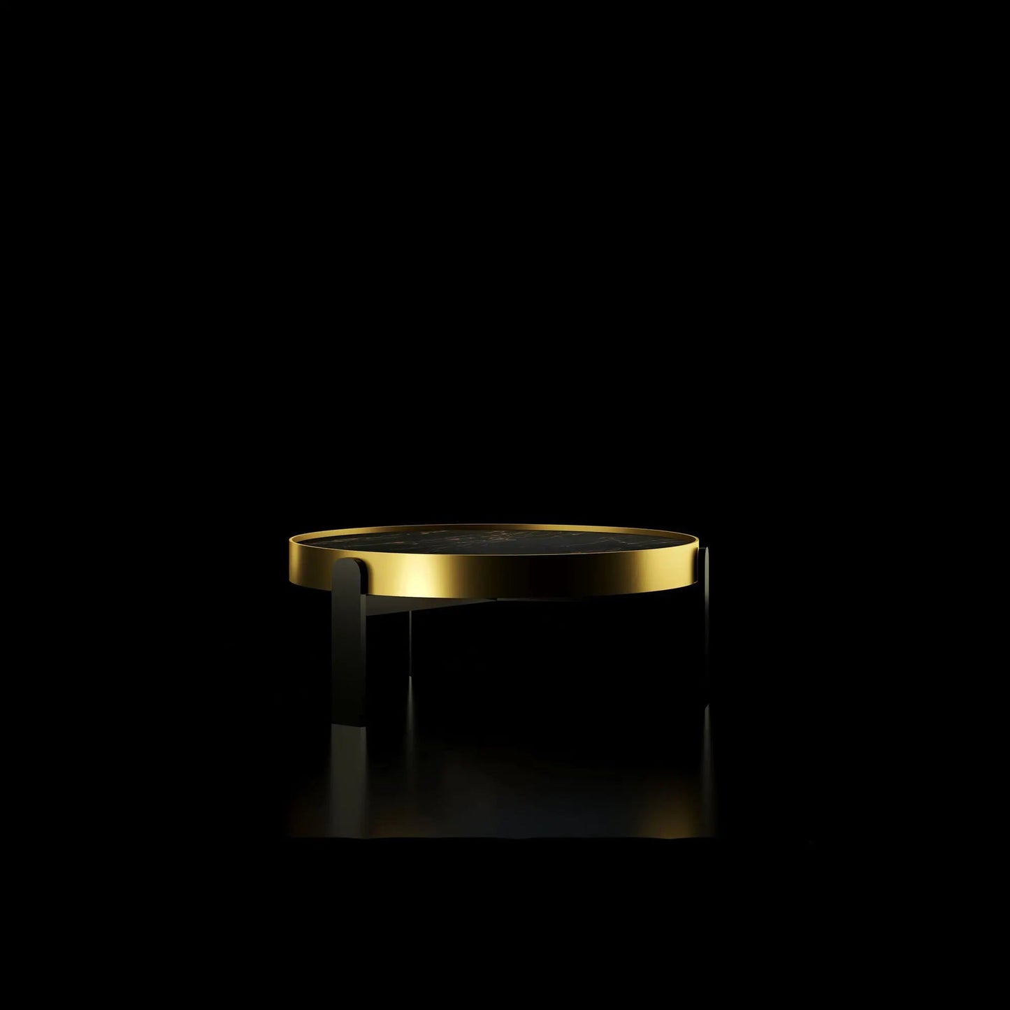 Armani Brushed Champagne & Black Round Coffee Table