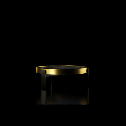 Armani Brushed Champagne & Black Round Coffee Table