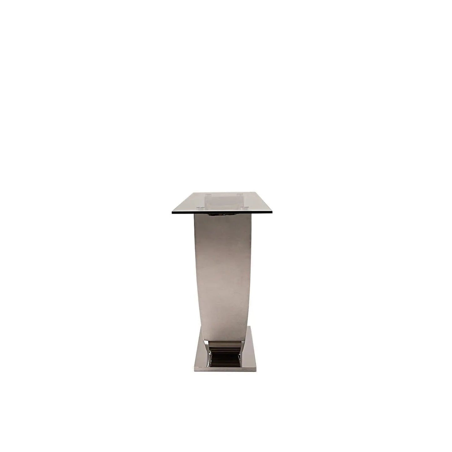Bella Glass Top Console Table in Titanium Gold