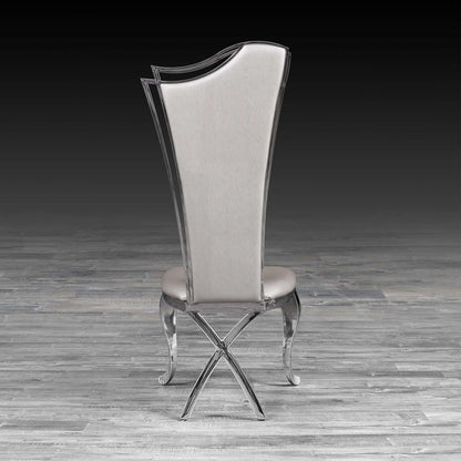 Belladonna Silver Faux Leather Dining Chair