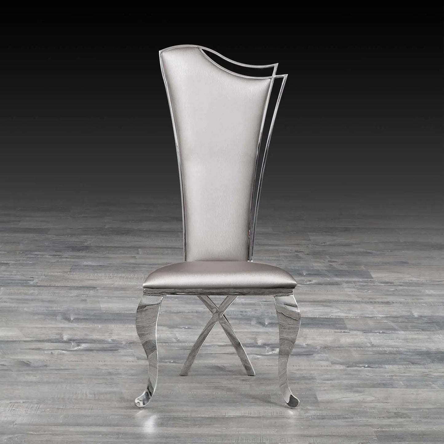 Belladonna Silver Faux Leather Dining Chair