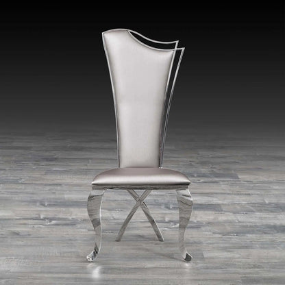 Belladonna Silver Faux Leather Dining Chair