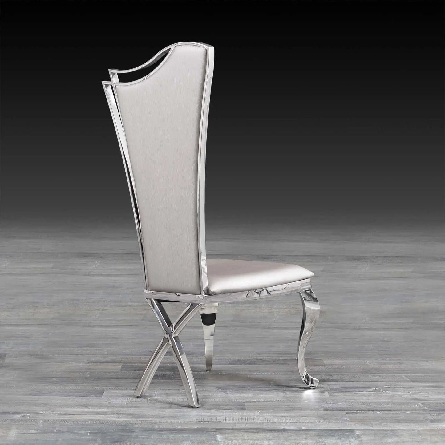 Belladonna Silver Faux Leather Dining Chair