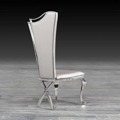 Belladonna Silver Faux Leather Dining Chair