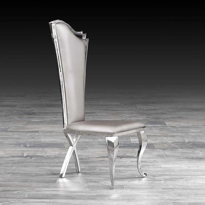 Belladonna Silver Faux Leather Dining Chair