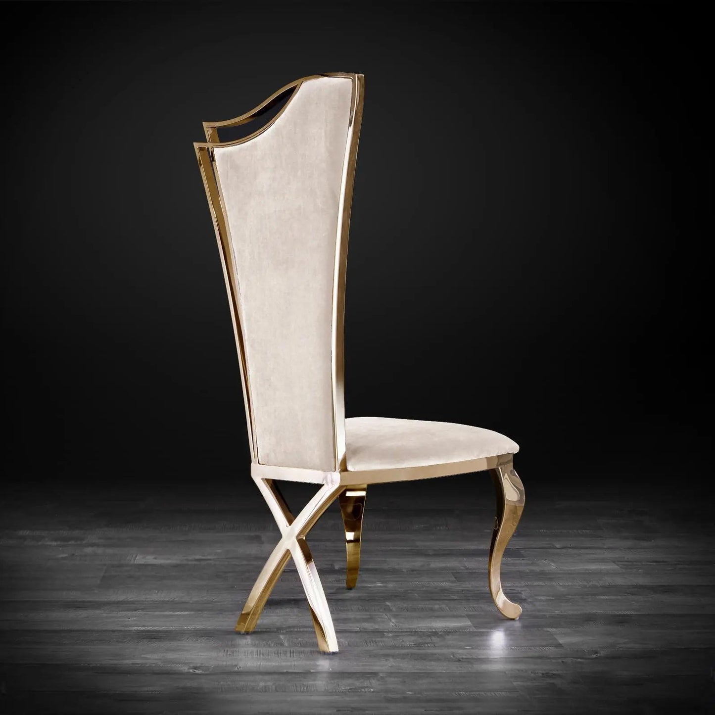 Belladonna Titanium Gold Modern Dining Chair