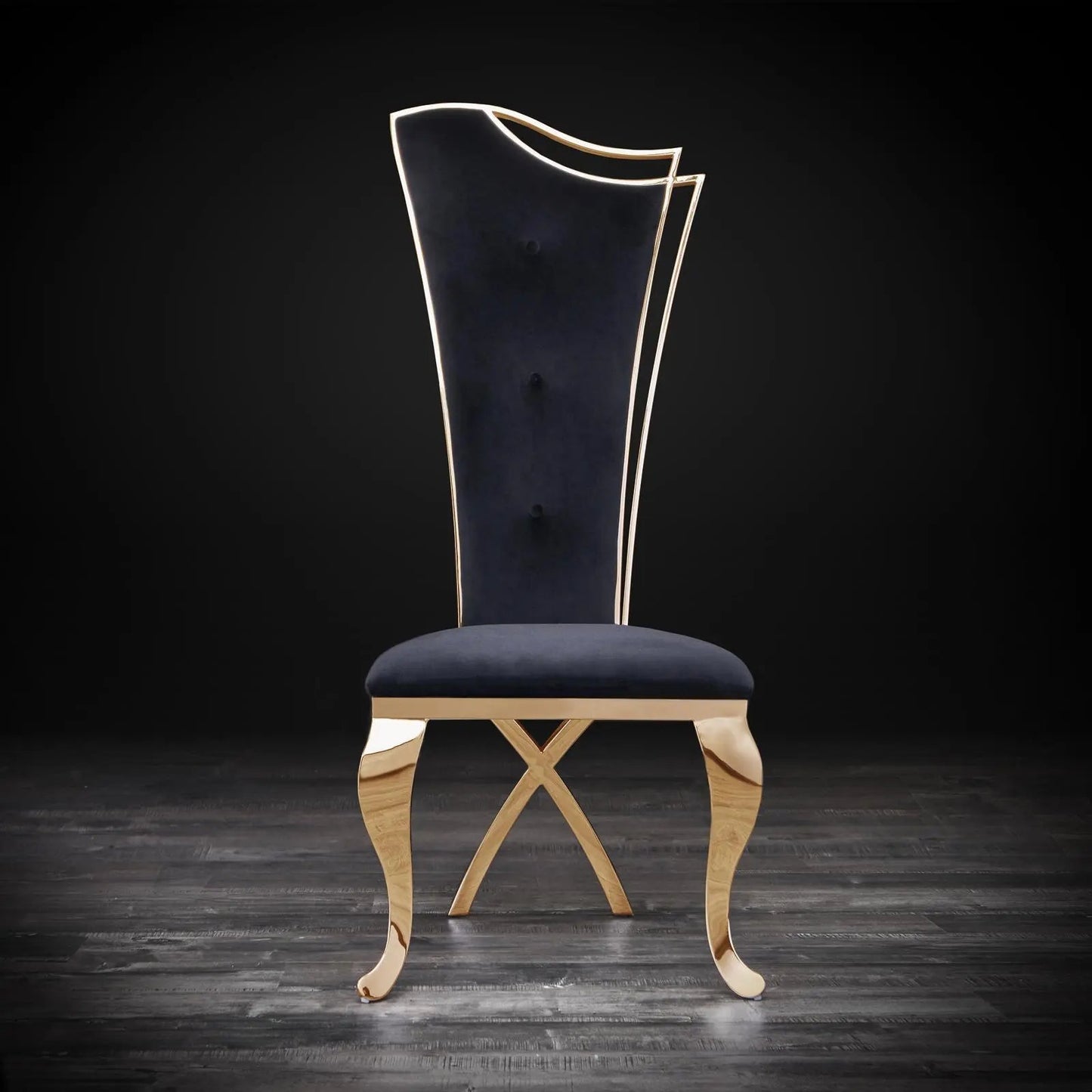 Belladonna Titanium Gold Modern Dining Chair