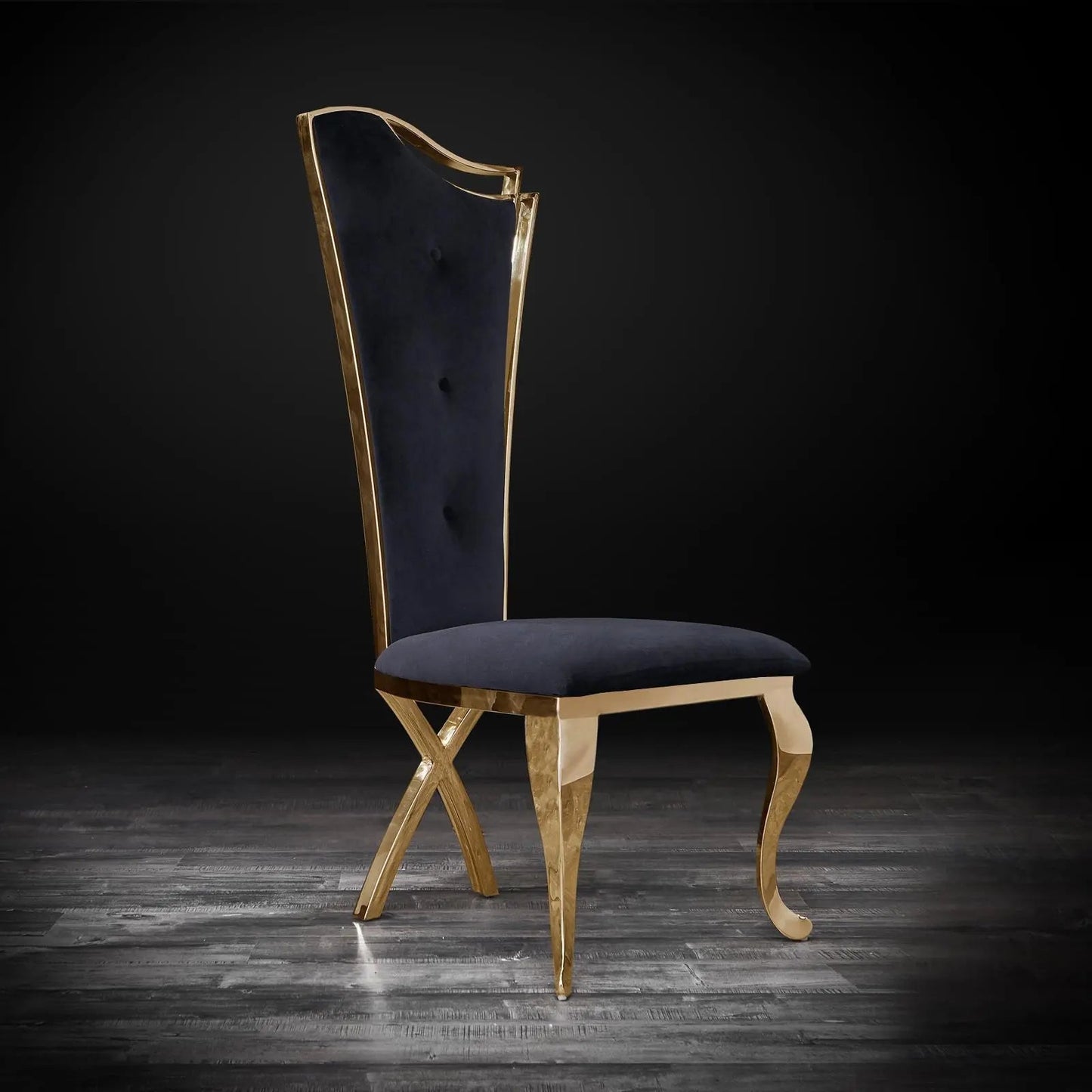 Belladonna Titanium Gold Modern Dining Chair