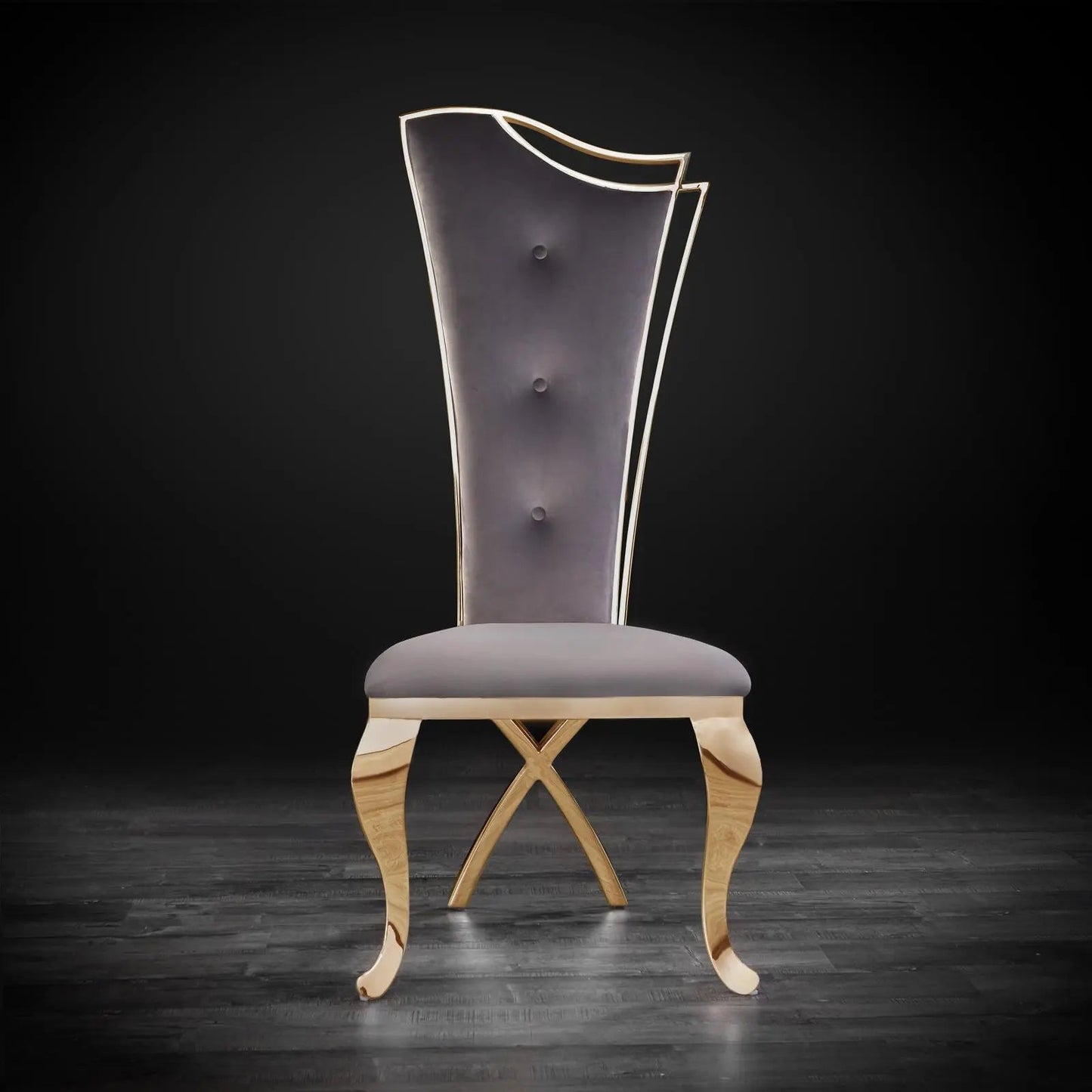 Belladonna Titanium Gold Modern Dining Chair