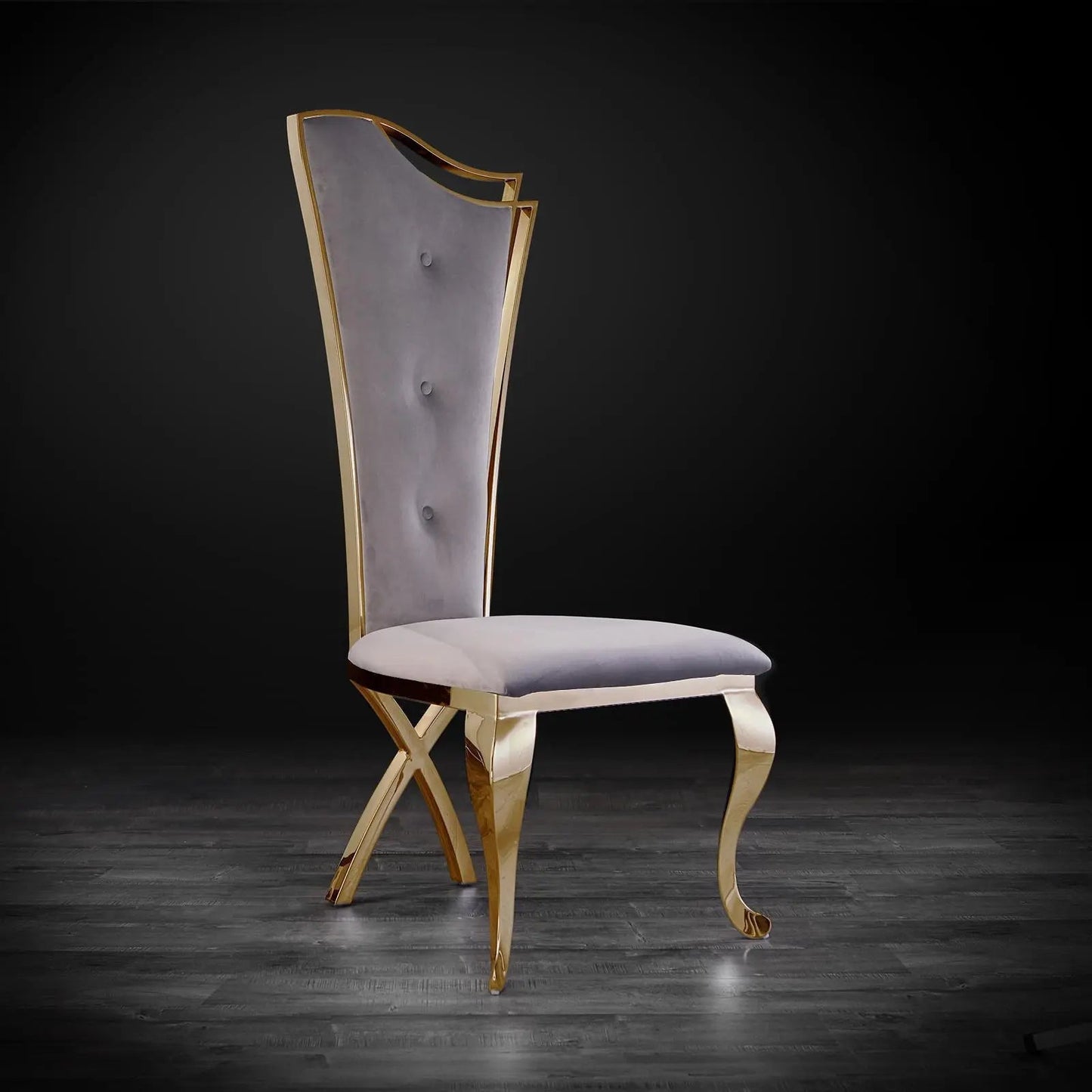 Belladonna Titanium Gold Modern Dining Chair