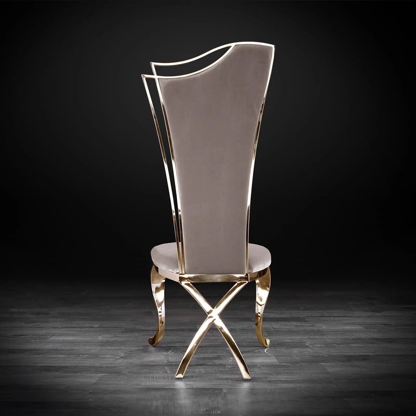 Belladonna Titanium Gold Modern Dining Chair