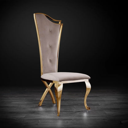 Belladonna Titanium Gold Modern Dining Chair