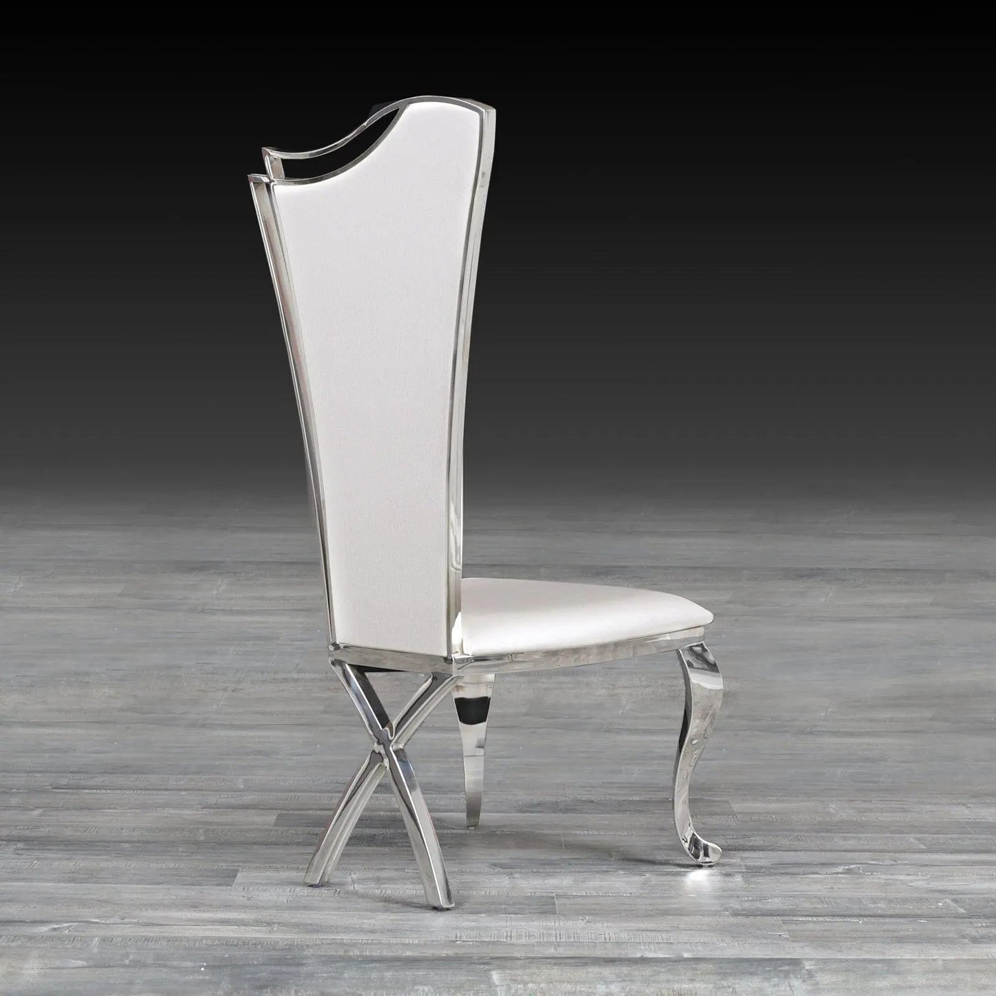 Belladonna Silver Faux Leather Dining Chair