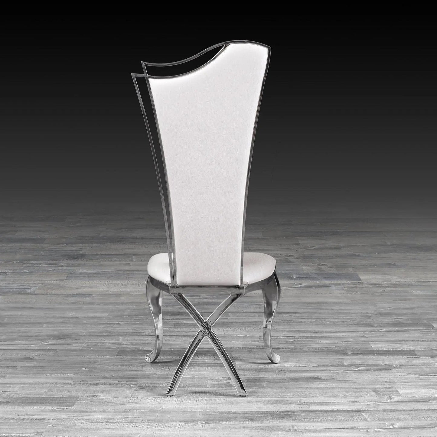 Belladonna Silver Faux Leather Dining Chair