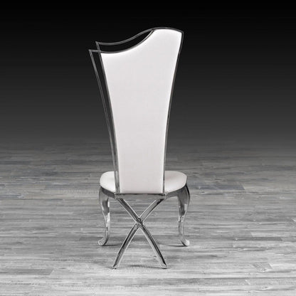 Belladonna Silver Faux Leather Dining Chair