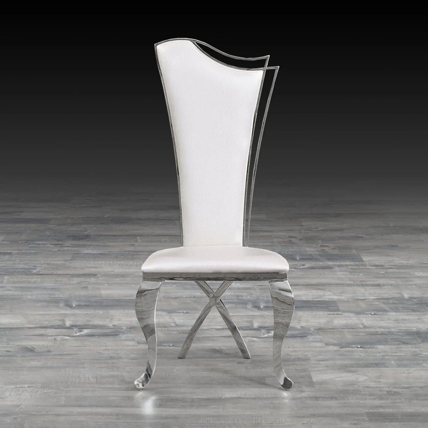 Belladonna Silver Faux Leather Dining Chair
