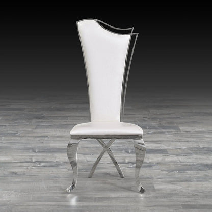 Belladonna Silver Faux Leather Dining Chair