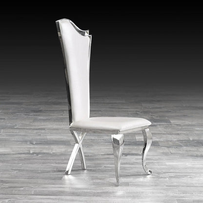 Belladonna Silver Faux Leather Dining Chair