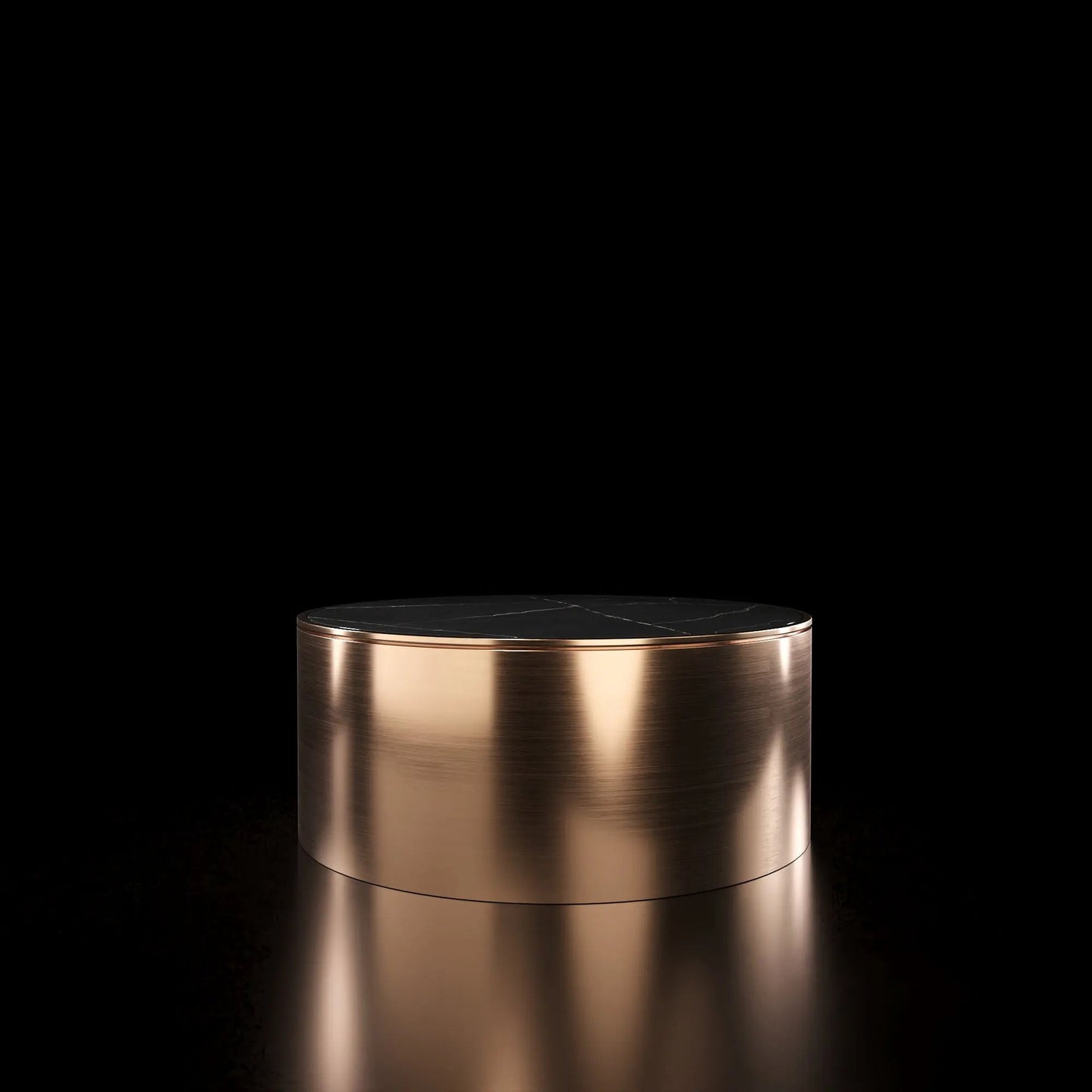 Brushed Rose Gold Bottini Round Coffee Table