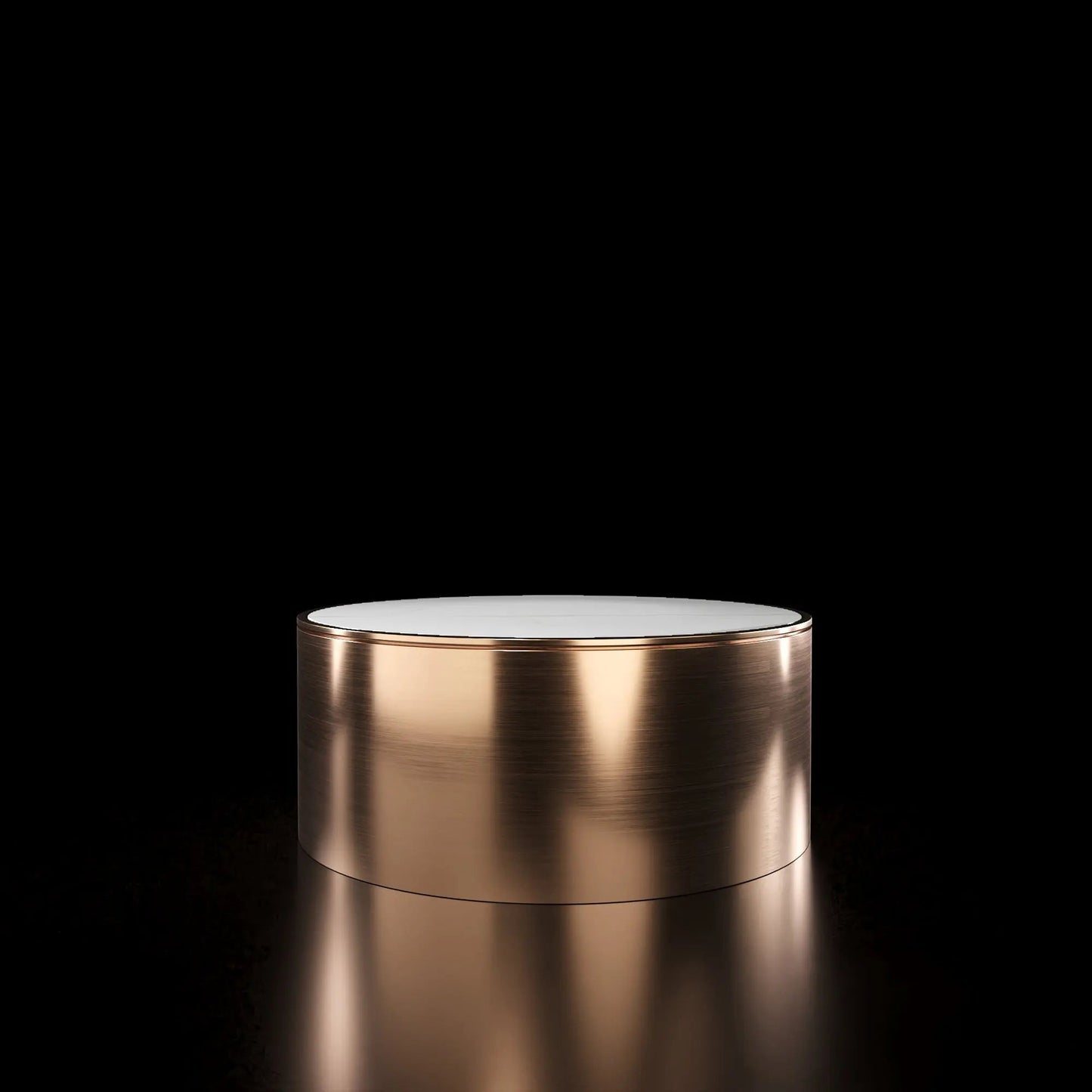 Brushed Rose Gold Bottini Round Coffee Table