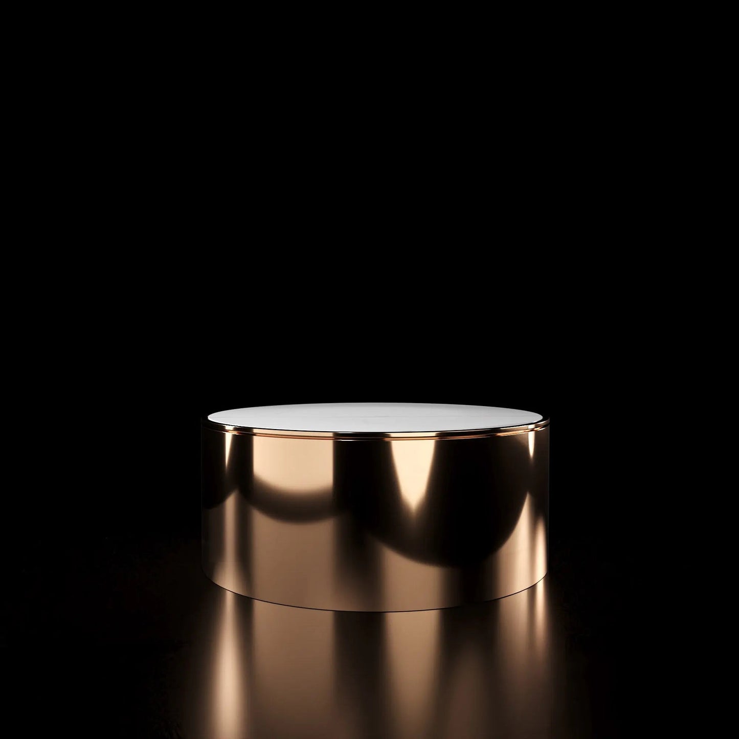 Bottini Rose Gold Round Coffee Table for a Luxe Look
