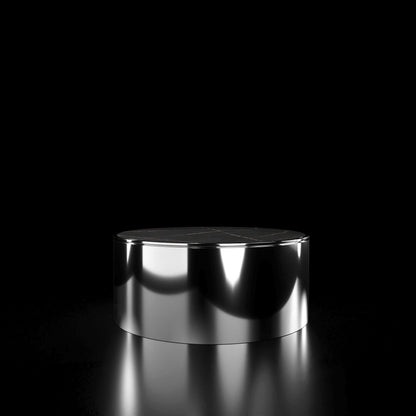 Bottini Smoked Black Round Coffee Table with Bold Design