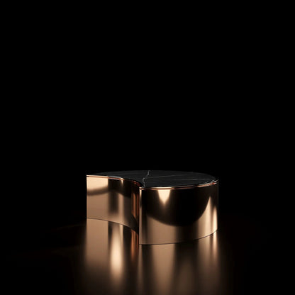 Bottini Rose Gold Round Coffee Table for a Luxe Look