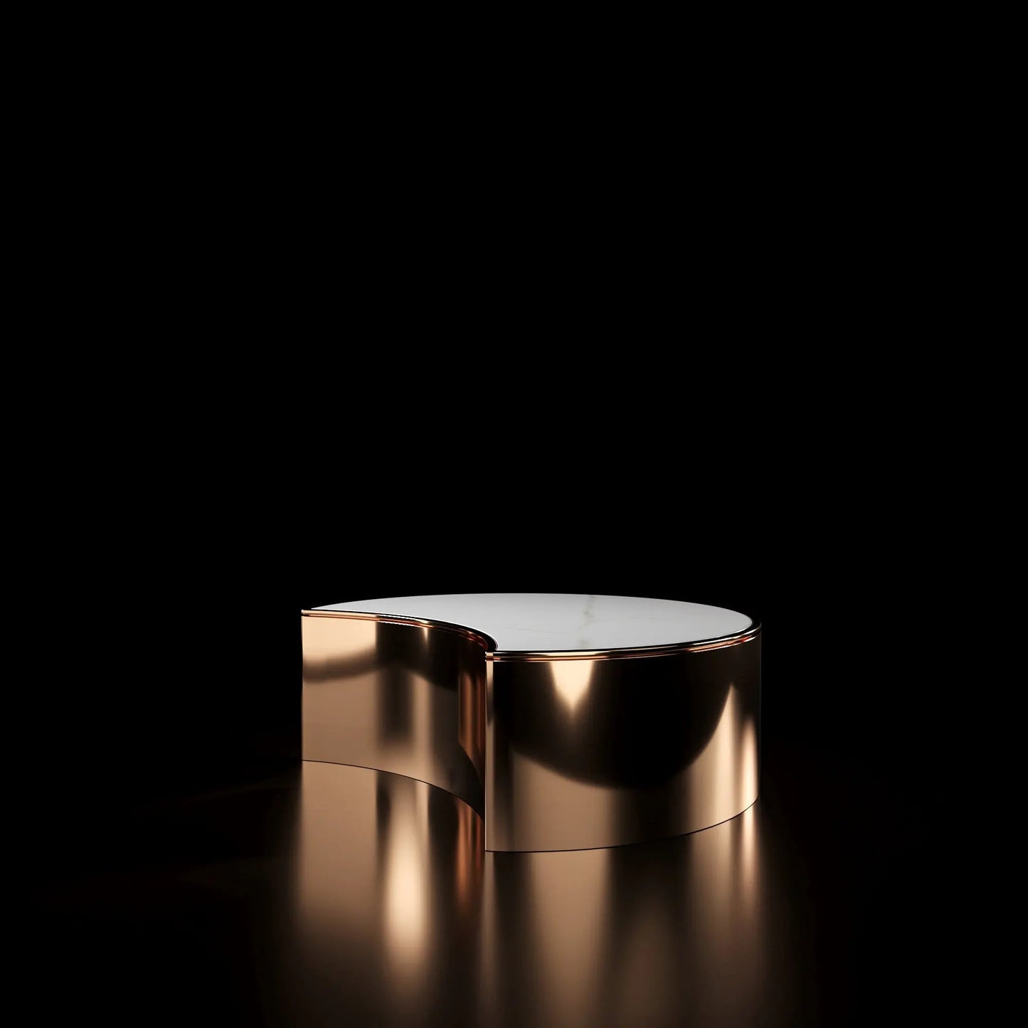 Bottini Rose Gold Round Coffee Table for a Luxe Look