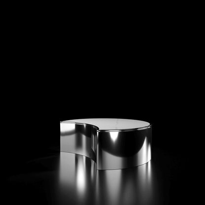 Bottini Smoked Black Round Coffee Table with Bold Design